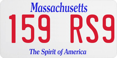MA license plate 159RS9