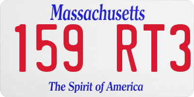 MA license plate 159RT3