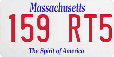 MA license plate 159RT5