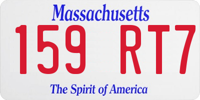 MA license plate 159RT7