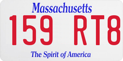 MA license plate 159RT8