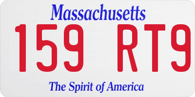 MA license plate 159RT9