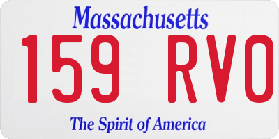MA license plate 159RV0
