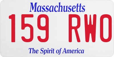 MA license plate 159RW0