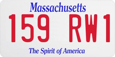 MA license plate 159RW1