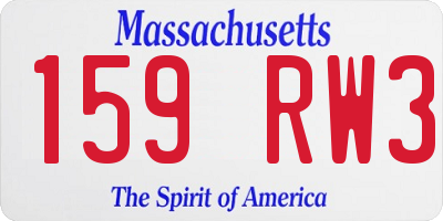 MA license plate 159RW3