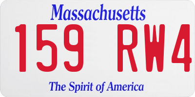 MA license plate 159RW4