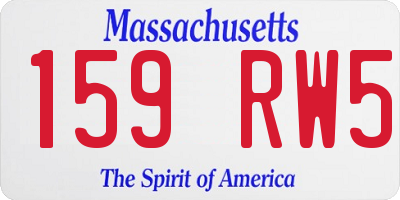 MA license plate 159RW5