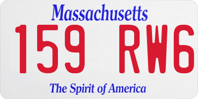 MA license plate 159RW6