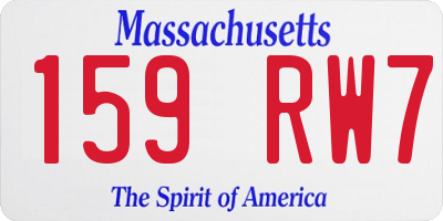 MA license plate 159RW7
