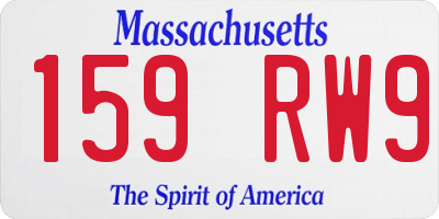 MA license plate 159RW9
