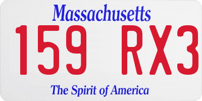 MA license plate 159RX3