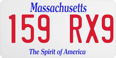 MA license plate 159RX9
