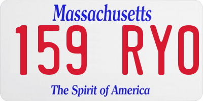 MA license plate 159RY0