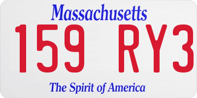MA license plate 159RY3