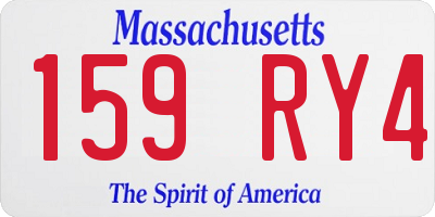 MA license plate 159RY4