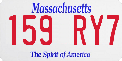 MA license plate 159RY7