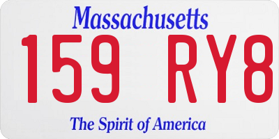 MA license plate 159RY8