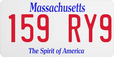 MA license plate 159RY9
