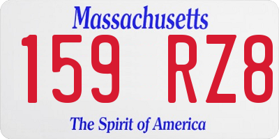 MA license plate 159RZ8