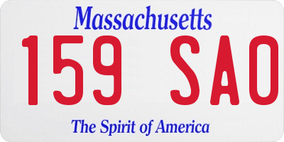 MA license plate 159SA0