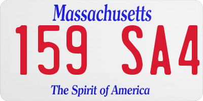 MA license plate 159SA4