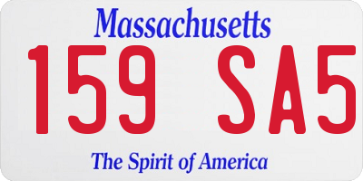 MA license plate 159SA5