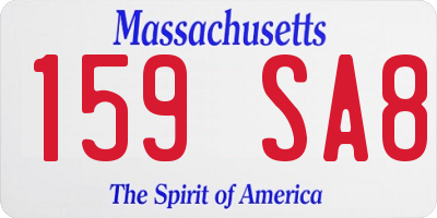 MA license plate 159SA8