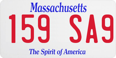 MA license plate 159SA9