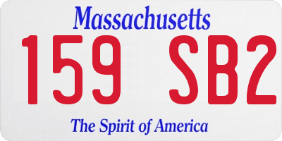 MA license plate 159SB2