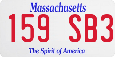 MA license plate 159SB3
