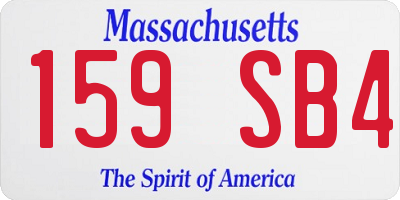 MA license plate 159SB4