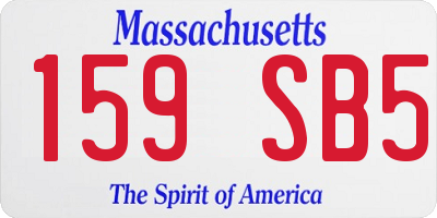 MA license plate 159SB5