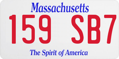 MA license plate 159SB7