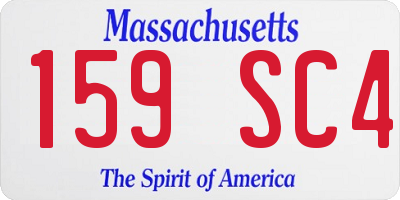 MA license plate 159SC4