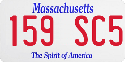 MA license plate 159SC5