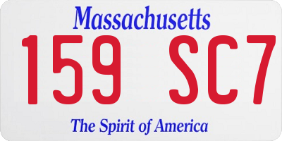 MA license plate 159SC7