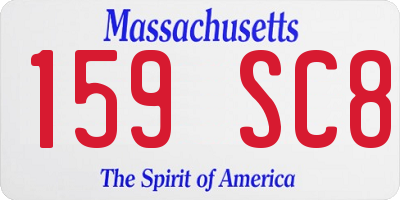 MA license plate 159SC8