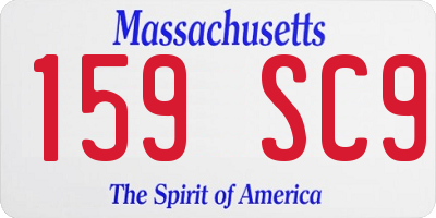 MA license plate 159SC9