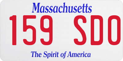 MA license plate 159SD0