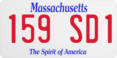 MA license plate 159SD1