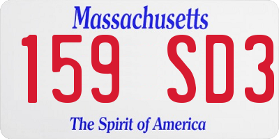 MA license plate 159SD3