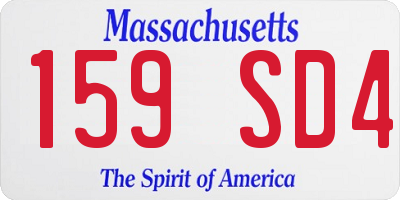 MA license plate 159SD4