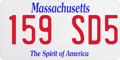 MA license plate 159SD5