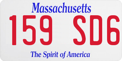 MA license plate 159SD6