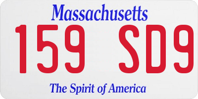 MA license plate 159SD9