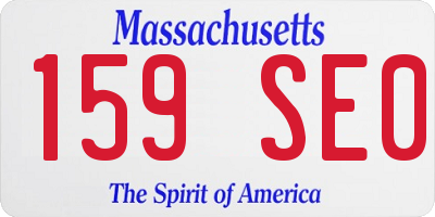 MA license plate 159SE0