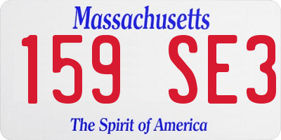 MA license plate 159SE3