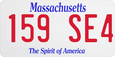 MA license plate 159SE4