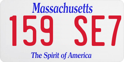 MA license plate 159SE7